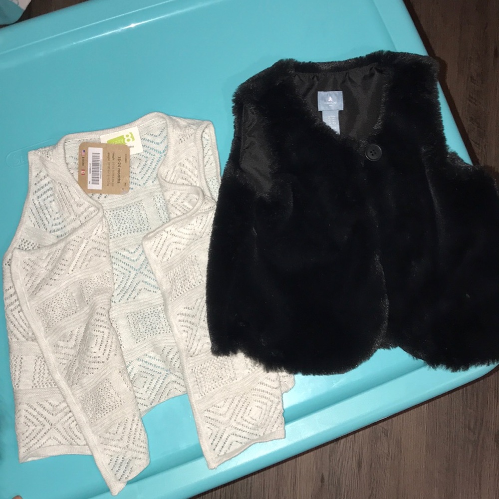 1 fur vest and 1 Shaw for toddler girl